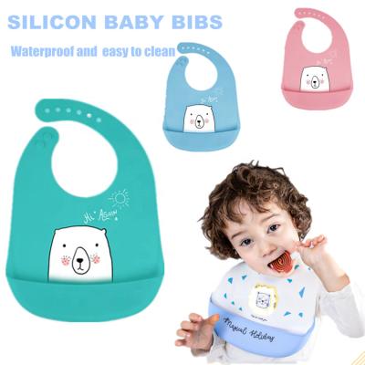 China Waterproof Silicone Baby Food Bib Antibacterial Stereo Super Soft Super Soft Kids And Children's Big Wash Saliva Free Bib for sale