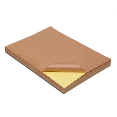 China A4 Self Adhesive Kraft Paper Label Printing Self Adhesive Single Sticker for sale