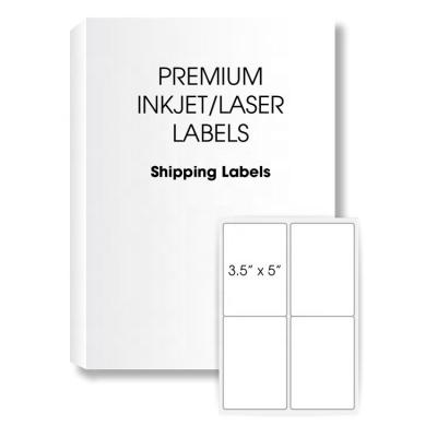 China Barcode Labels 4 Per A4 A6 Sheet Pre Kiss Die Cut Self Adhesive Sticker Paper Mailing Address Label for sale