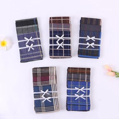 China Wholesale Popular Classic Stripe Satin Jacquard Cotton 100% Cotton Handkerchiefs For Sale for sale