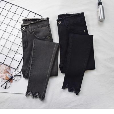 China New Style Breathable Blue Black Gray Denim Ladies Pencil Pants Women Pencil Jeans for sale