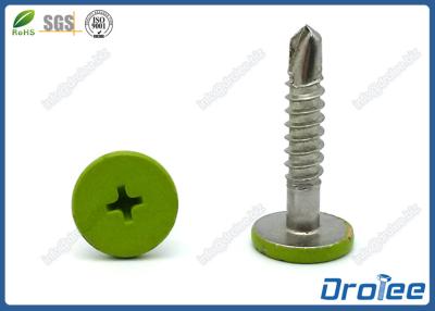 China Stainless 410 Green Painted Pancake Head Metal to Metal Roofing Screws for sale