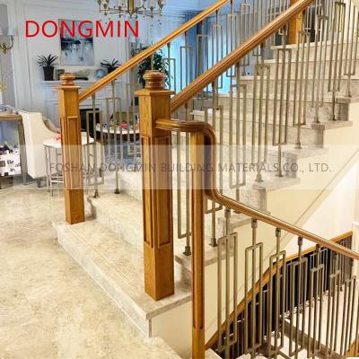 China Modern Solid aluminum alloy staircase handrail guardrail indoor minimalist railing villa new Chinese style column customization for sale