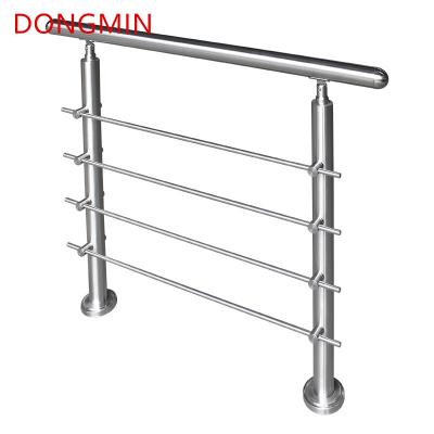 China Traditional Simple stainless steel stair handrail balcony guardrail indoor and outdoor household square tube wear brushed column for sale