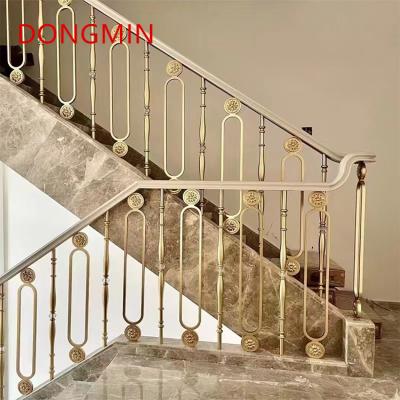 China EUROPEAN Modern light luxury indoor aluminum alloy column stair handrail European-style villa guardrail customization for sale