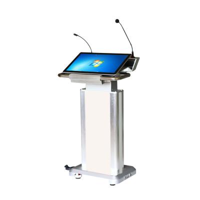 China Conference Room Heavy Load Lectern Electric Height Adjustable Table Multimedia Conference Presentation Podium for sale