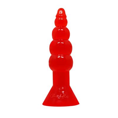 China 170mm long plug backyard anal masturbator anal massage special bead shaped suction cup 017005 for sale