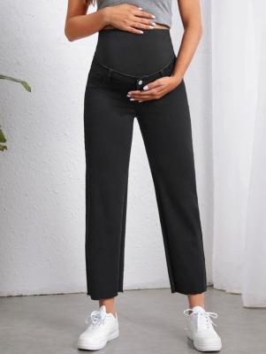 China Black stretch high-waisted maternity jeans for sale