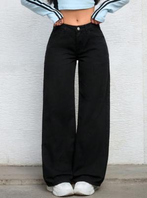 China Lacquer black comfortable breathable denim pants for women for sale