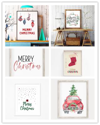 China Modern Merry Christmas Prints Wall Art Canvas Gift for Christmas Eve Home Decor Christmas Decoration Items for sale