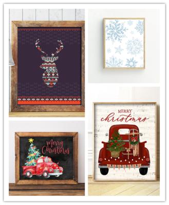 China Modern Merry Christmas Prints Wall Art Canvas Gift Poster For Christmas Eve Home Decor Christmas Decoration Items for sale