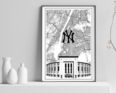 China New York Yankees Yankee Stadium MLB Baseball Poster Modern Map Art Poster Canvas Painting for Home Decor for sale