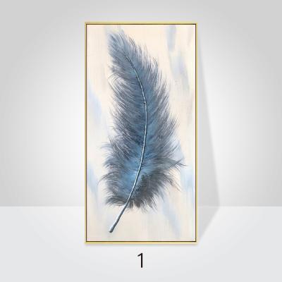 China Pure North European small and fresh modern simple canvas painting the main porch ornaments of single beautiful feather blue oil painting bed for sale