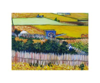 China Impressionist Van Gogh Decorative Painting Impressionist Main Paintings of Harvest (Wheat Fields) Hanging in the Living Room Painting for sale