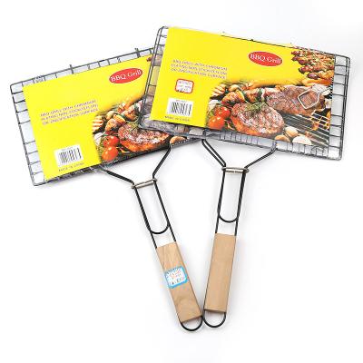 China Easily Cleaned Custom Metal, Carbon Steel Grid Barbecue Wire Bbq Grill Fish Mesh Net for sale