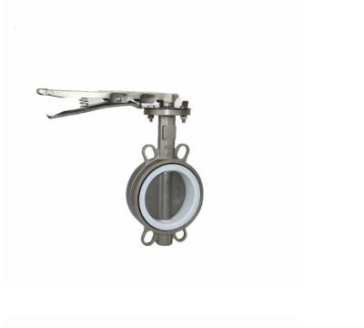 China Industrial Diaphragm Structure EPDM PTFE Wafer Butterfly Valve with Ductile Iron Lever for sale