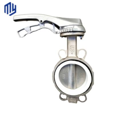 China High Temperature Media Aluminium Alloy Wafer Type PTFE Centre Sealing Butterfly Valve for sale