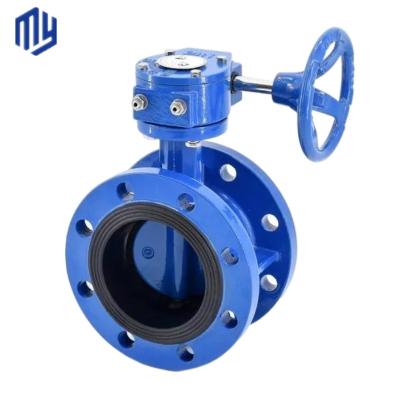 China 800mm Stock Rubber Lined Double Flanges Butterfly Valve Large Size PN16 DN1000 Suitable for sale