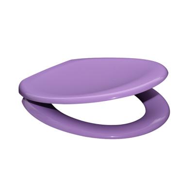 China Slow-end Toilet Seats 500801 Soft Narrow Front Purple Round Shape Quick Release Colorful UF Duroplast Toilet Seat for sale