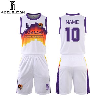 China Wholesale Custom Team Club Basketball Uniform KaiLeJian Men's Basketball Uniforms Adults Kids QUICK DRY Clothing for sale