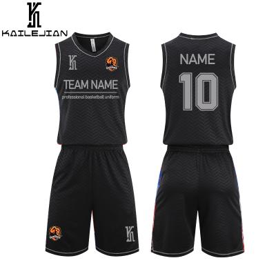 China 2021 KaiLeJian Basketball Shirts Youth Basketball Shirts QUICK DRY Custom Printing Reversible Uniform For Men for sale