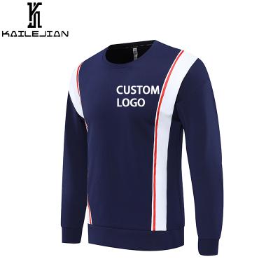 China KaiLeJian Breathable Factory New Autumn Long Sleeve Hoodie Wholesale Printing Striped Fitness Use Wear Jogging Men's Long Sleeve T-Shirt for sale