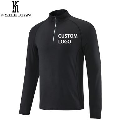 China KaiLeJian Quality Sportswear Wholesale Long Sleeve Fitness Jacket Pullover Comfortable Casual Jogging Zipper Men's Breathable Sports Jacket for sale