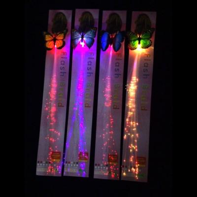 China Favor Colorful Luminous Flash LED Colorful ID Butterfly Led Hairpin For Event Venue for sale