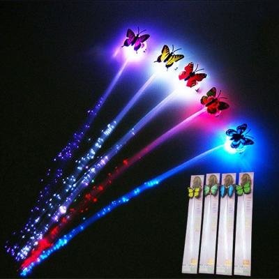 China LED Colorful Luminous LED Party Glowing Braids Butterfly Led Hairpin For Event Venue for sale