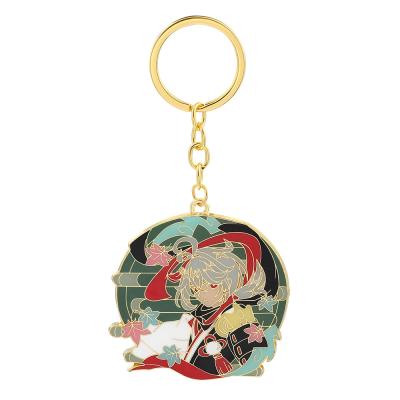 China Animation products genshin perform Para wholesale sublimar metal llaveros souvenir game vision Kaedehara Kazuha badge key chain game key chain for sale