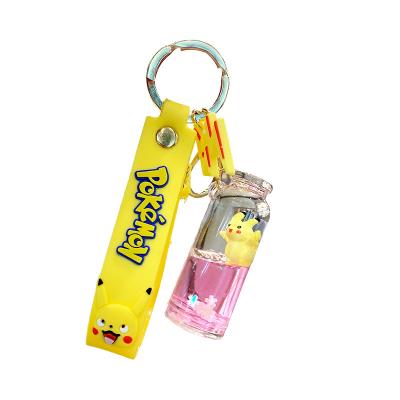 China Decoration Gift Floating Key Chain Custom With Cute Charm Sublimation Logo Element Designer Pikachu Acrylic Liquid Floating Key Chain for sale