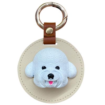 China Creative Alloy Leather Teddy Bear Metal+leather Key Chain Cartoon Fashion Couples Accessories Leather Metal Key Chain for sale