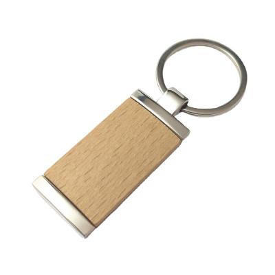 China Metal+Wood wood keychains personalized design custom diy logo laser engraving empty metal rings for woodkeychain for sale