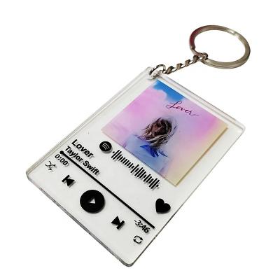 China Wholesale custom TaylorSwift plastic acrylic key chain spotify transparent keychains code texts keyring star song pendant for sale