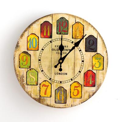 China Wholesale Modern Living Room Retro Creative Mute Wood European Fashion Quartz Wall Clocks Quartz Wall Clocks for sale