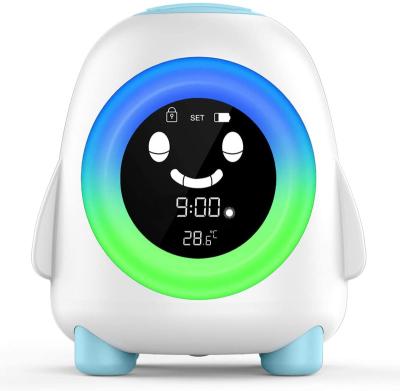 China LUMINOVA Kids Alarm Desk Clock Kids Sleep Trainer Night Light Table Synchronize Digital Wake Up Cartoon Clock With Snoonze for sale