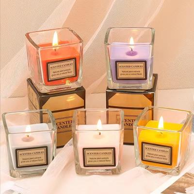 China Birthdays Fast Shipping Christmas Birthday Gifts Soy Wax Glass Jar Candles And Home Fragrance Luxury Scented Candle for sale