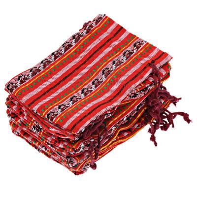 China Recyclable Wholesale Multicolor 10x14cm Tribe Drawstring Bag Jewelry Gift Bags Cotton Jewelry Pouches for sale