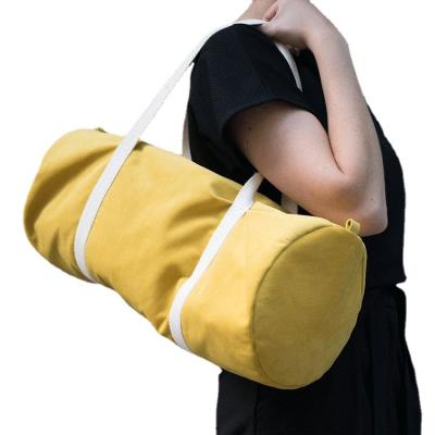 China Sport Sports Duffel Bag Custom Yellow Duffle Bag Cylinder Travel Bag Fitness Shoulder Pack Custom Logo for sale