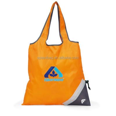 China Factory Folding Tote Bag 190T 210D Polyester Shopping Bag Folding Custom Promotional Tote Bag for sale