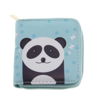 China Fashion Newest Design Cartoon Animal Short Wallet Panda Pattern Cute PU Coin Purse For Kids for sale