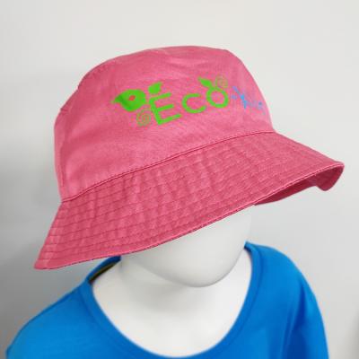 China Eco-Friendly Sustainable Recycled Children PET Polyester rpet Children Casual Hat Summer Bucket Hat For Girls for sale