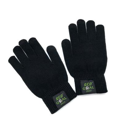 China 2022 Four Seasons Hot Sale GRS Recycled Polyester Knitting Gloves Soccer Team Member Gloves RPET Gloves Soccer Fans Gifts for sale