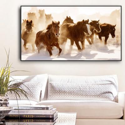 China New Classic/Postmodern Galloping Canvas Art Animals Wall Art Horses Posters For Living Room Home Decor Wall Canvas Print Custom Paintings for sale