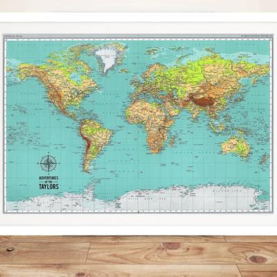 China New Hot Selling Print Pictures Of The World Classic/Postmodern Map Canvas The Other Painting View Or Large Wall Art 3 Round Frank Picture for sale