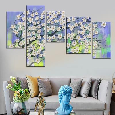 China Modern Luxury Wall Art Factory Vivid Wall Art Canvas Painting Framed 5 Color 5 Panels Wall Art Framed On Canvas For Home Decoration for sale