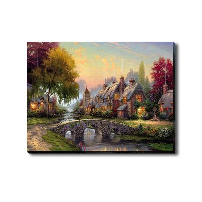 China Modern Wholesale Beautiful Landscape Painting Led Canvas Painting Wall Art Custom Size Home Decoration for sale