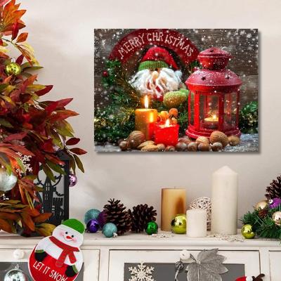 China 2022 Modern LED Canvas Painting With Star Design For Christmas Wall Art Decorative Wall Paintings for sale