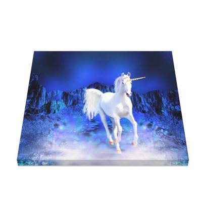 China Environmental Materials Wholesale Hand Painted Cartoon Canvas Painting Unicorn For Home Decoration for sale