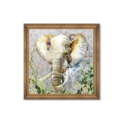 China Factory Wholesale Modern Elephant Animals Galvanized Panel Paintingwall Art for sale